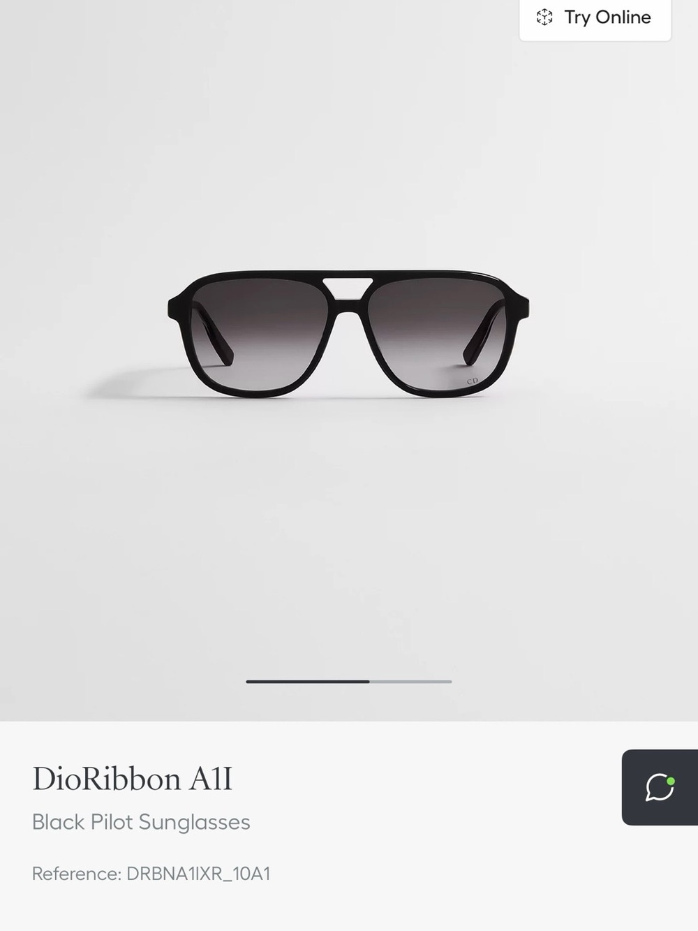 Dior Black Gradient Pilot Sunglasses